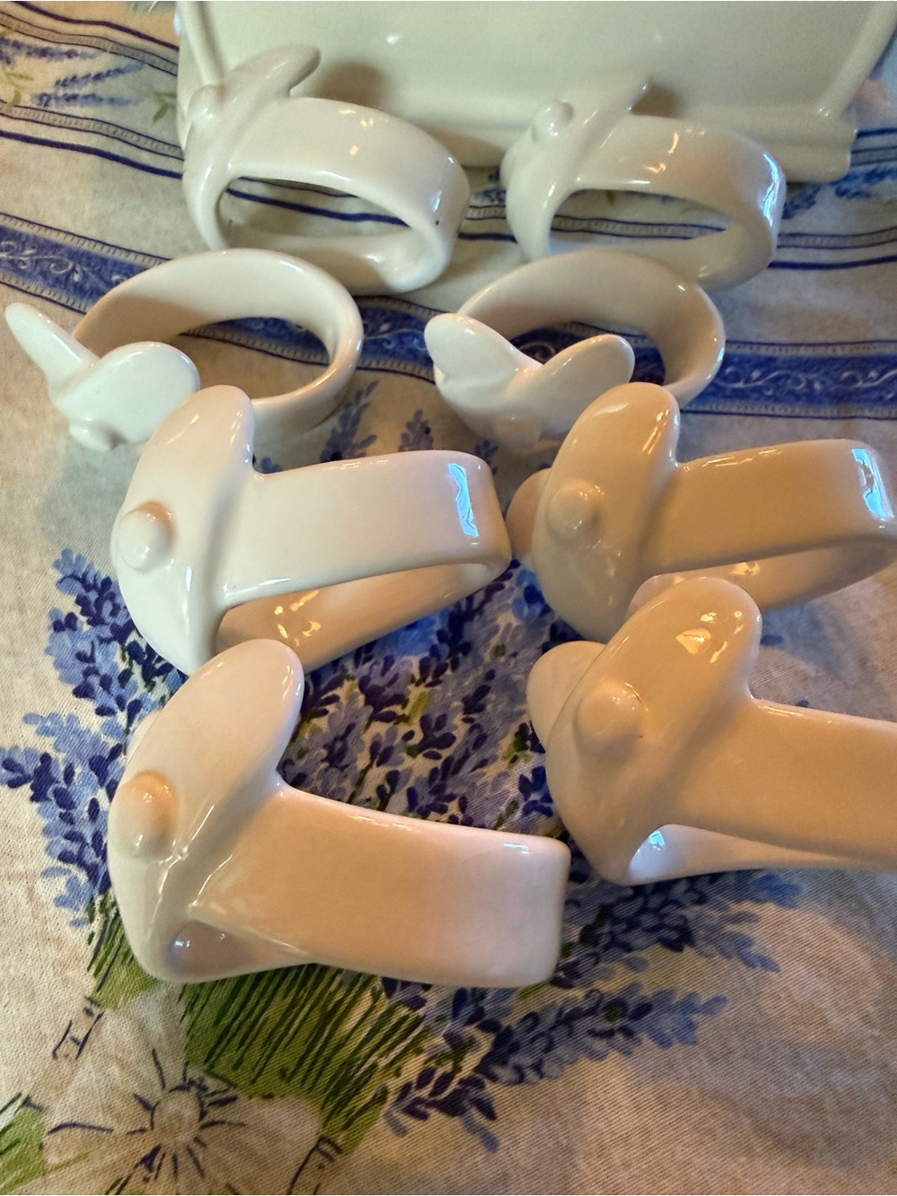 White Ceramic Napkin Rings - Set of 8 from William Sonoma